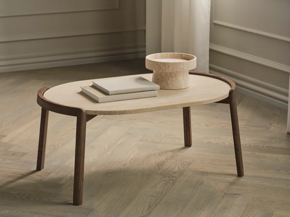 Konferenční stolek Mix Ø94 cm, více variant - Bolia Varianta: Brown marble | Oiled oak, Solid | v. 35 cm (obrázek 4)
