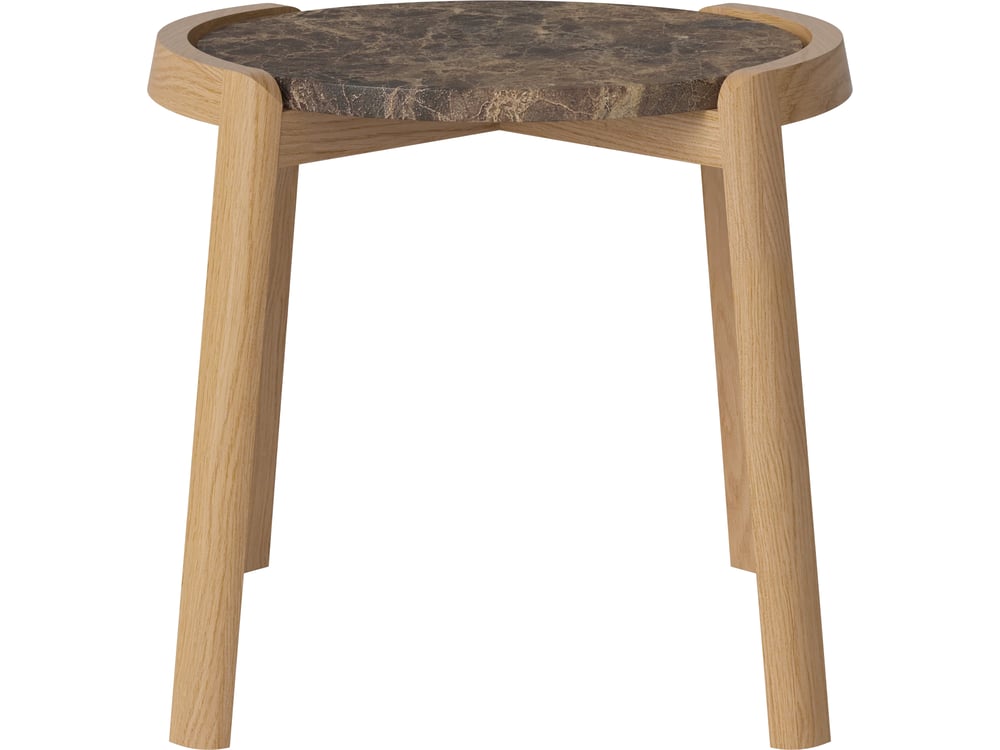 Konferenční stolek Mix Ø46 cm, více variant - Bolia Varianta: Brown marble | Oiled oak, Solid | v. 42 cm