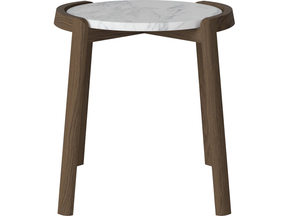 Konferenční stolek Mix Ø46 cm, více variant - Bolia Varianta: Grey/white marble | Dark oiled oak, Solid | v. 48 cm