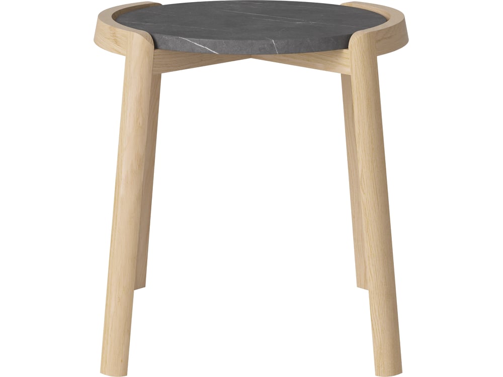 Konferenční stolek Mix Ø46 cm, více variant - Bolia Varianta: Pietra Grey marble | White pigmented oiled oak, Solid | v. 48 cm