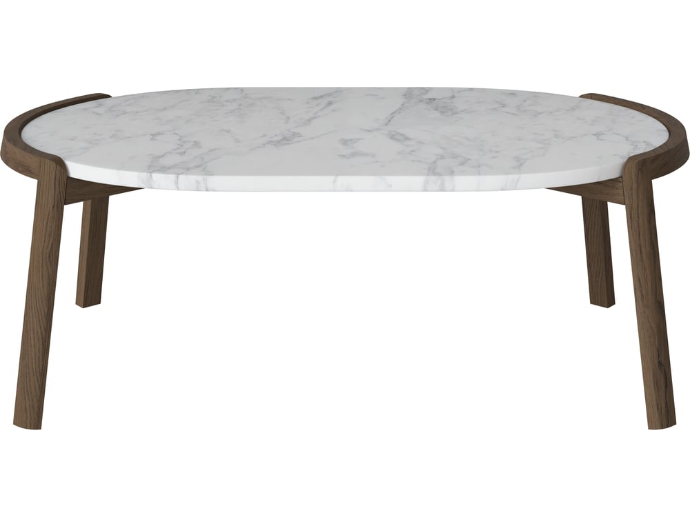 Konferenční stolek Mix 95 x 61 cm, více variant - Bolia Varianta: Grey/white marble | Dark oiled oak, Solid | v. 35 cm