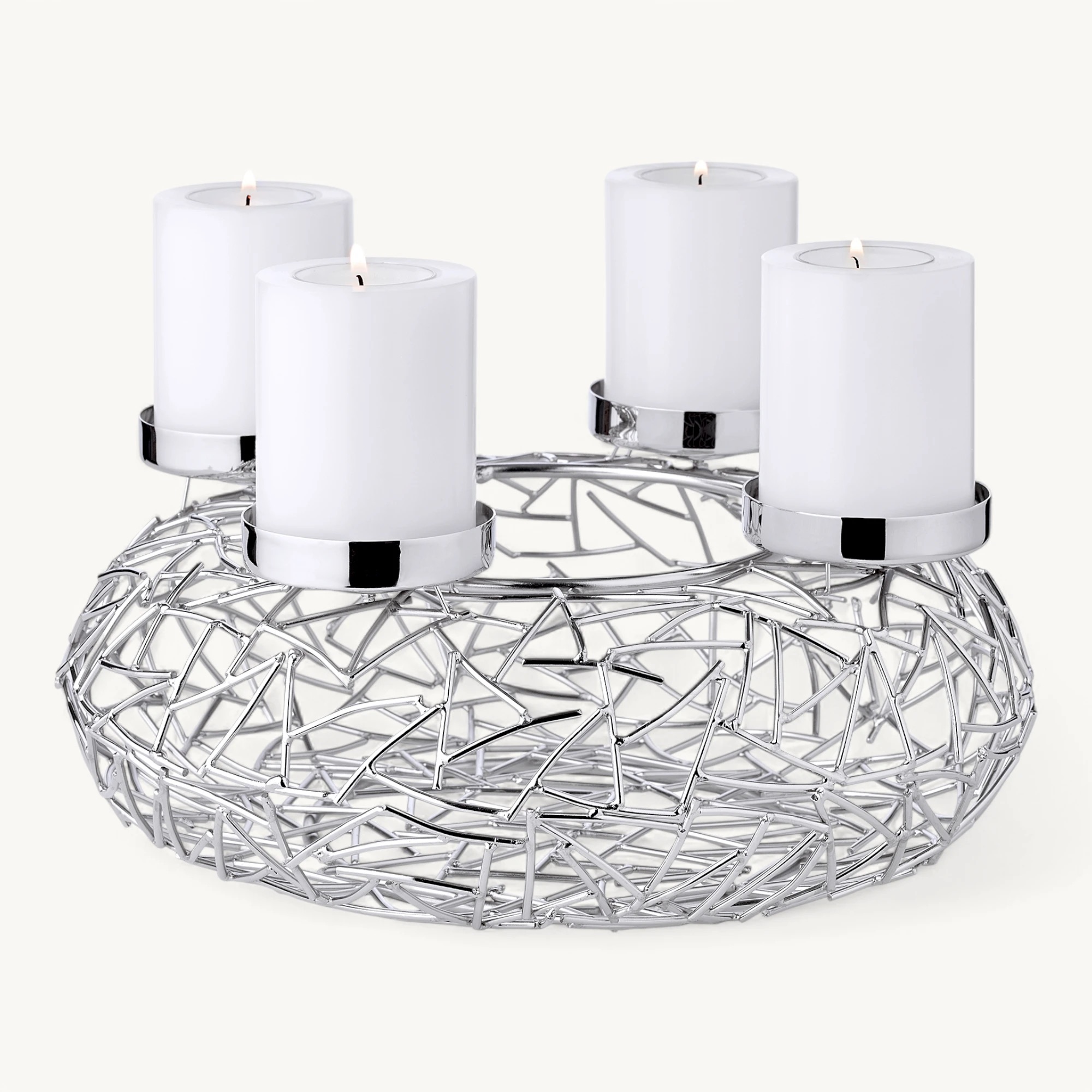 Adventní věnec Milano (ø 28 cm), nerezová ocel - EDZARD