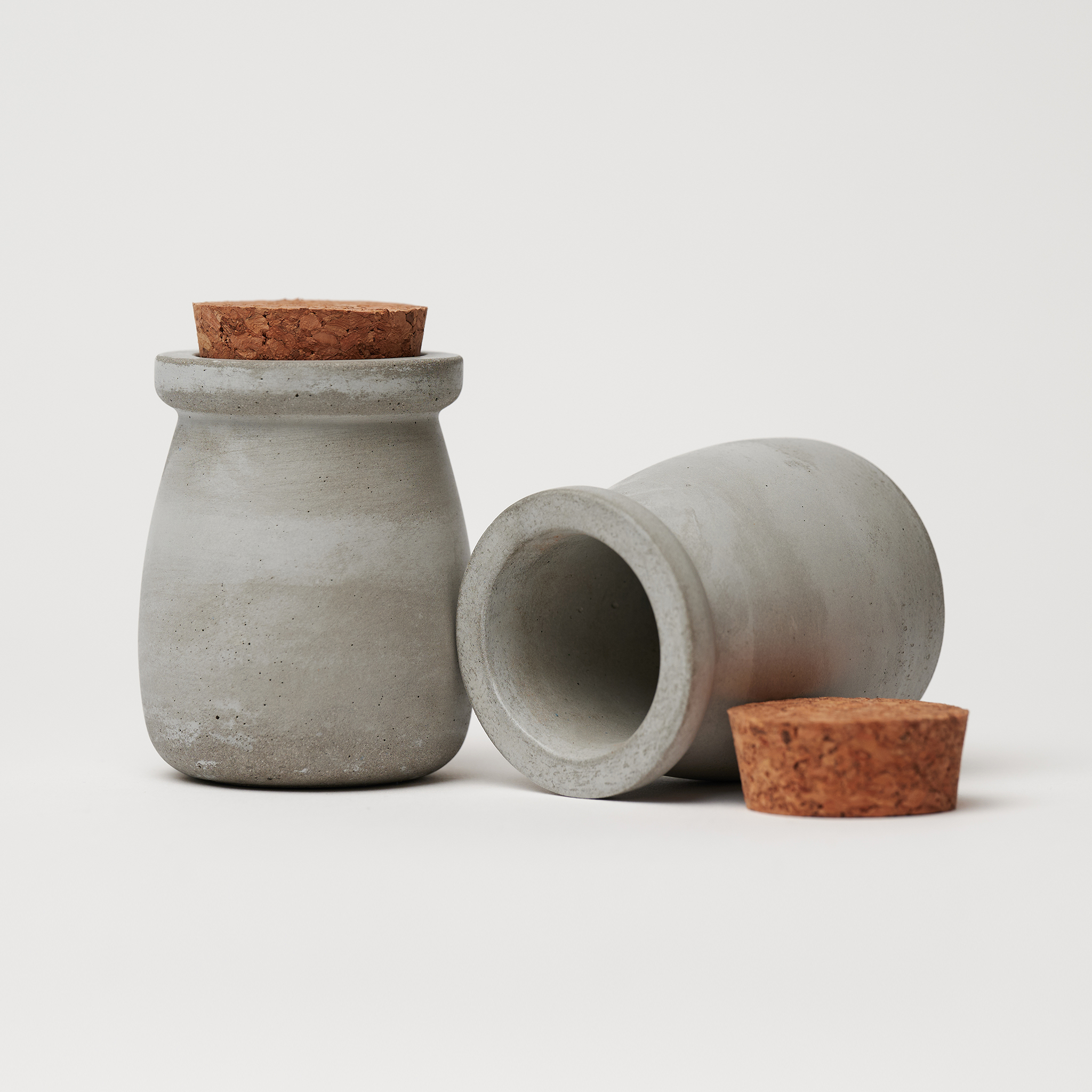 Levně ODLITO Betonová dóza – Nefertiti – přírodní – 8 cm – 2ks