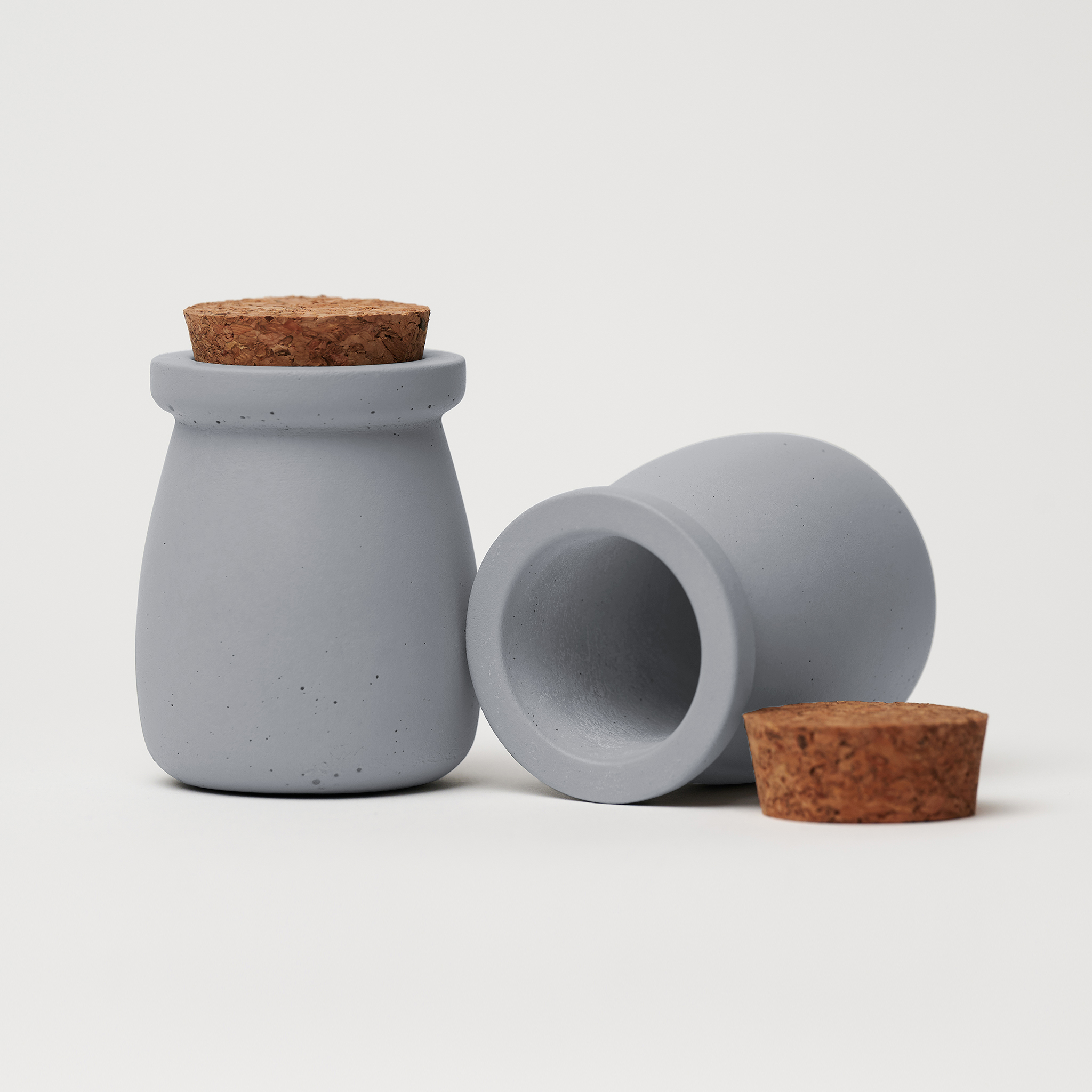 Levně ODLITO Betonová dóza – Nefertiti – šedá – 8 cm – 6ks