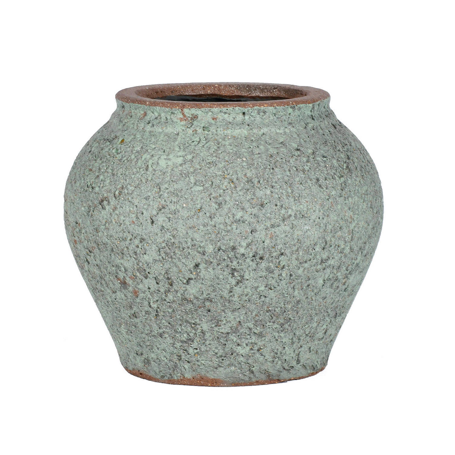 Levně Pottery Pots Květináč Zeus, barva rustikální zelená, více velikostí - PotteryPots Velikost: S - ø 37 cm | v. 32 cm