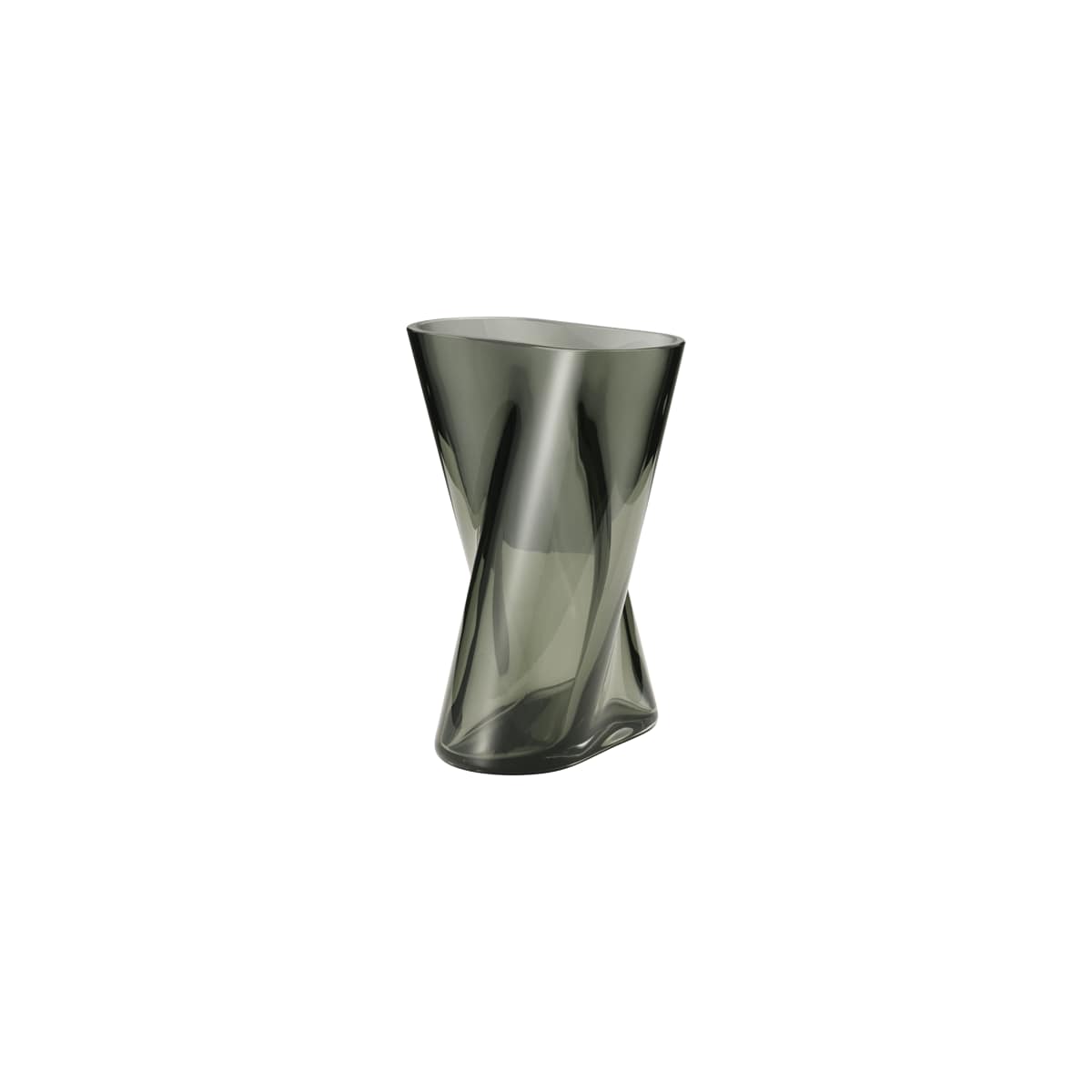 Skleněná váza Lituus kouřová, malá - Georg Jensen