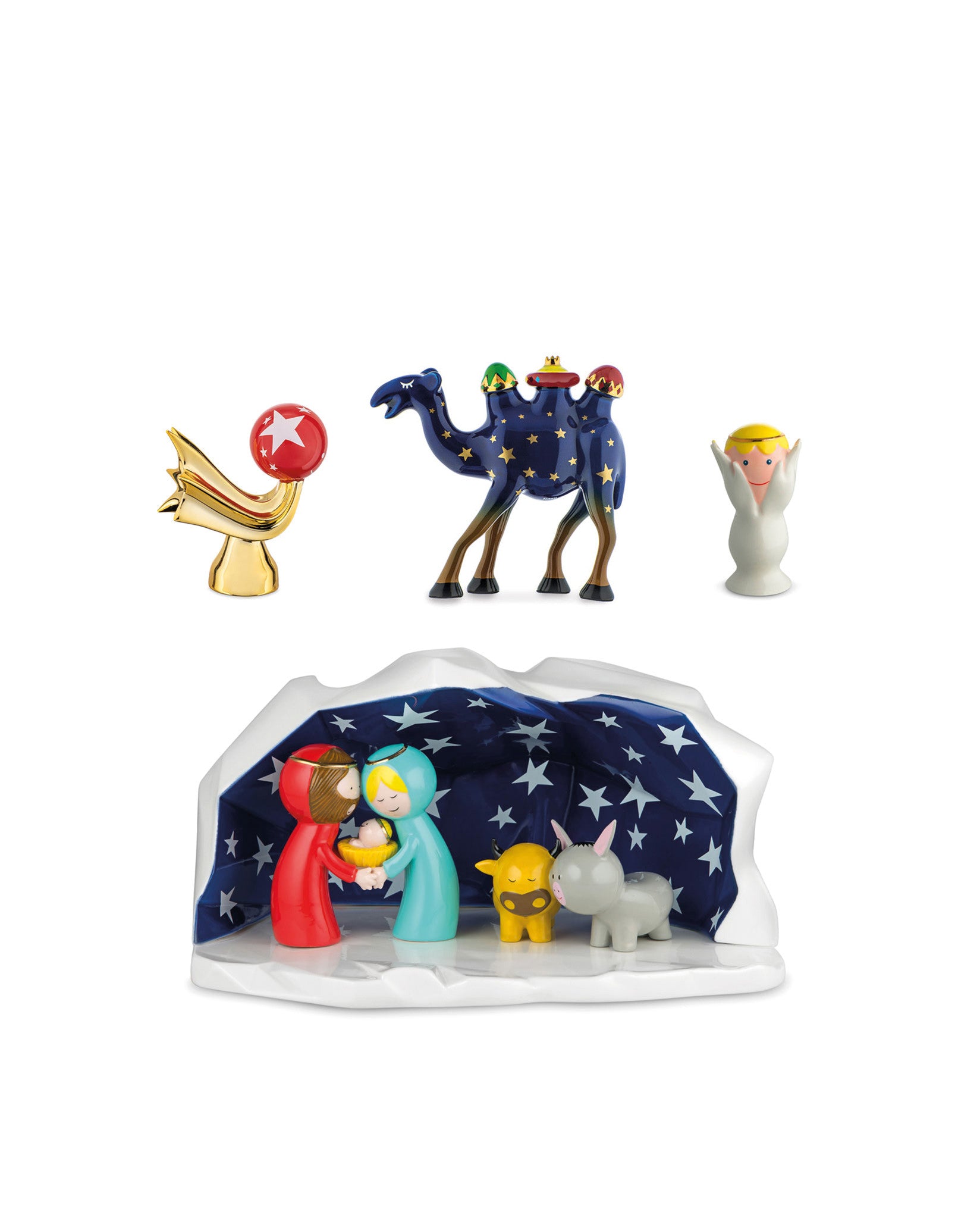 Porcelánový betlém "Happy Eternity Baby", set 4 ks - Alessi
