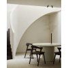51551 Bok dining chair Brown frame Black leather cushion 26425 Elements dining table Off White WEB 1