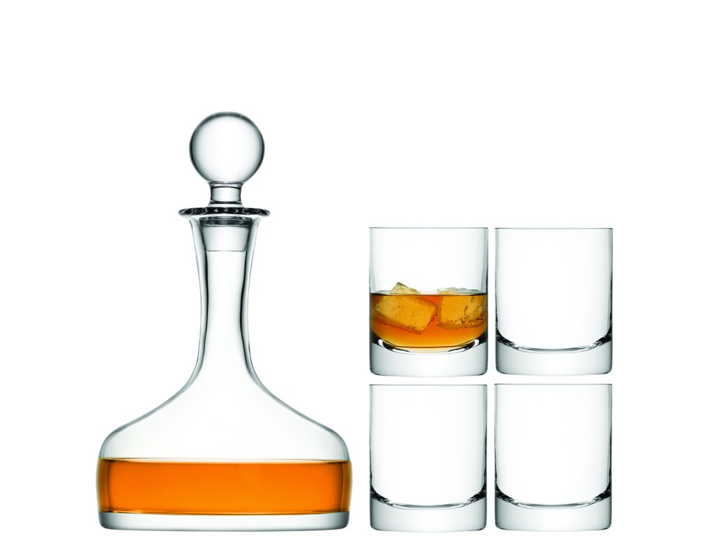 14513 lsa darkovy set whisky 4 sklenice 250ml karafa 1 6l cire handmade
