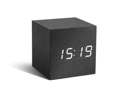 Ébresztőóra "Cube Click", fekete / fehér - Gingko