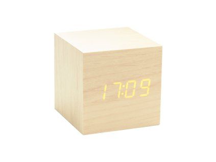 Ébresztőóra "Cube Click", juhar / narancs - Gingko