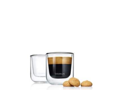 23736 1 set 2 ks termosklenic na espresso nero blomus
