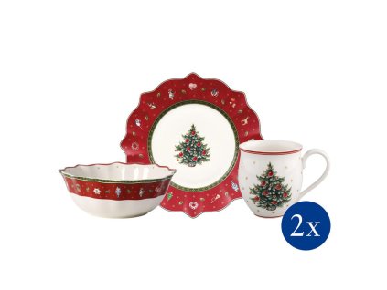 55692 vanocni snidanovy set pro 2 toy s delight cerveny 6ks villeroy boch