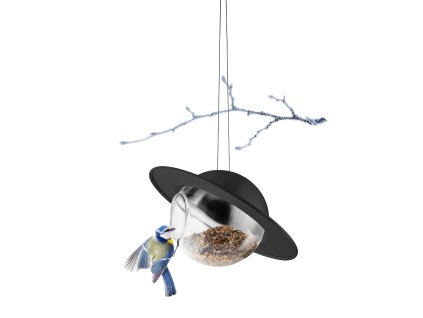 570901 Saturn Bird feeder Black Regi bird branche aRGB High