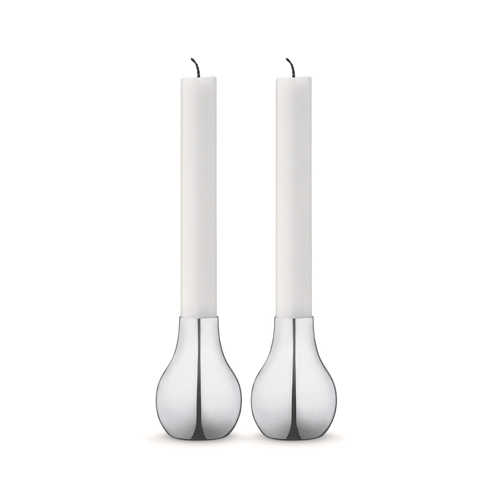 Candle holder Wood, medium, 2 pcs - Georg Jensen