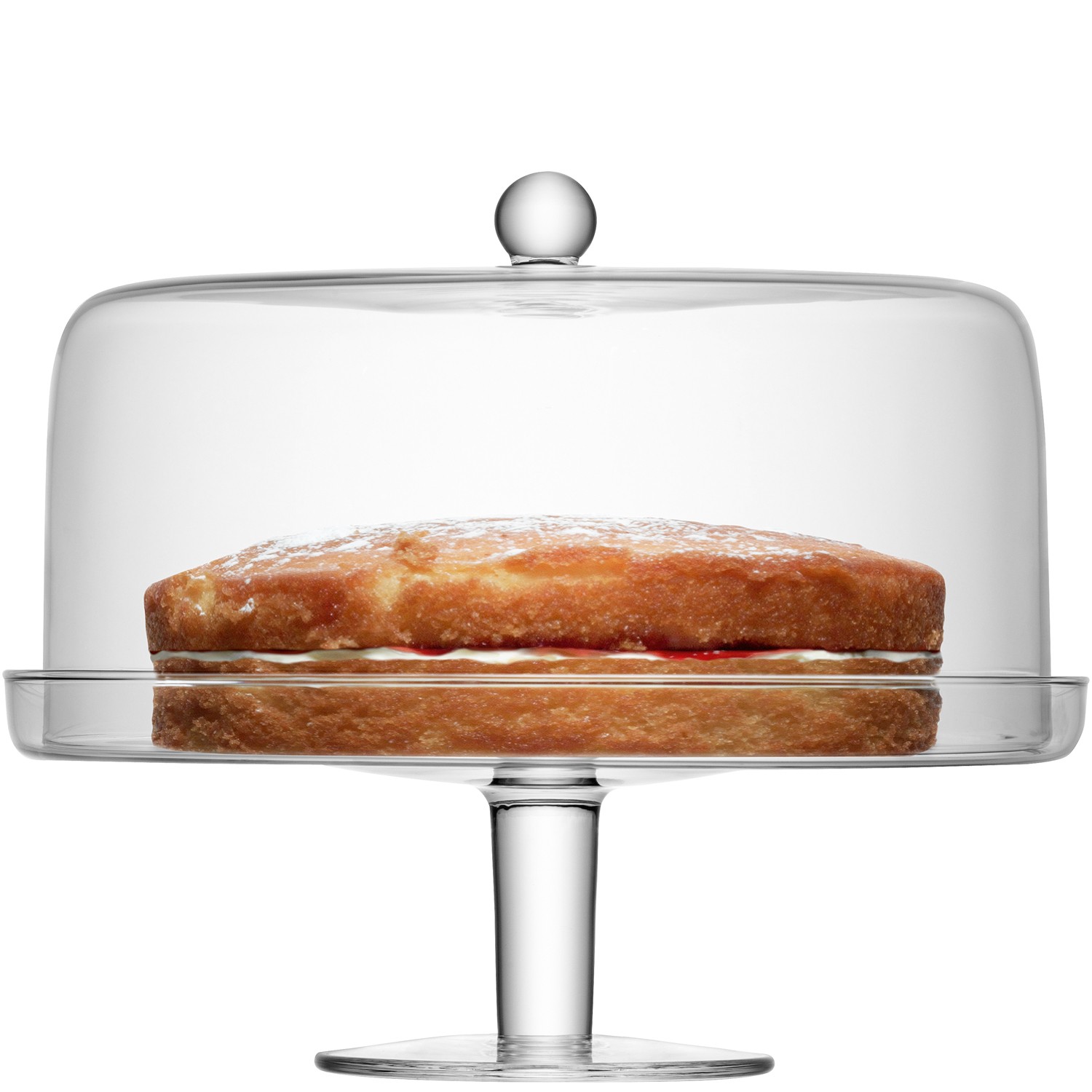 LSA Klara cake stand with glass dome, 33cm diameter, handmade