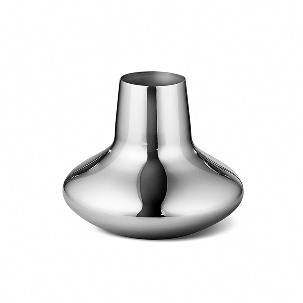 Vase Henning Koppel, 15 cm, stainless steel - Georg Jensen