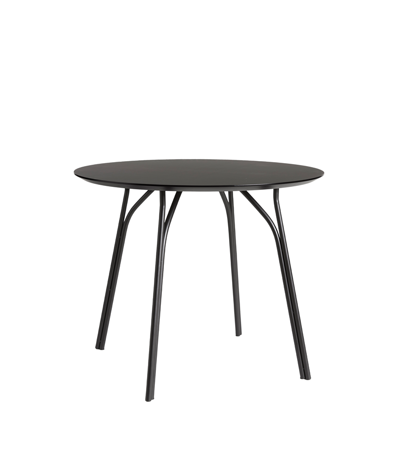 Étkezőasztal "Tree", 90 cm, 3 változat - Woud variáns: fekete, fekete lábak