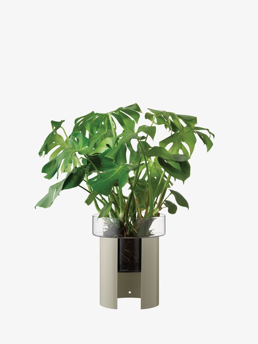 LSA International Terrazza virágcserép, h 45 cm, Ø37 cm, átlátszó/betonszürke - LSA nemzetközi akciós termékkép 1