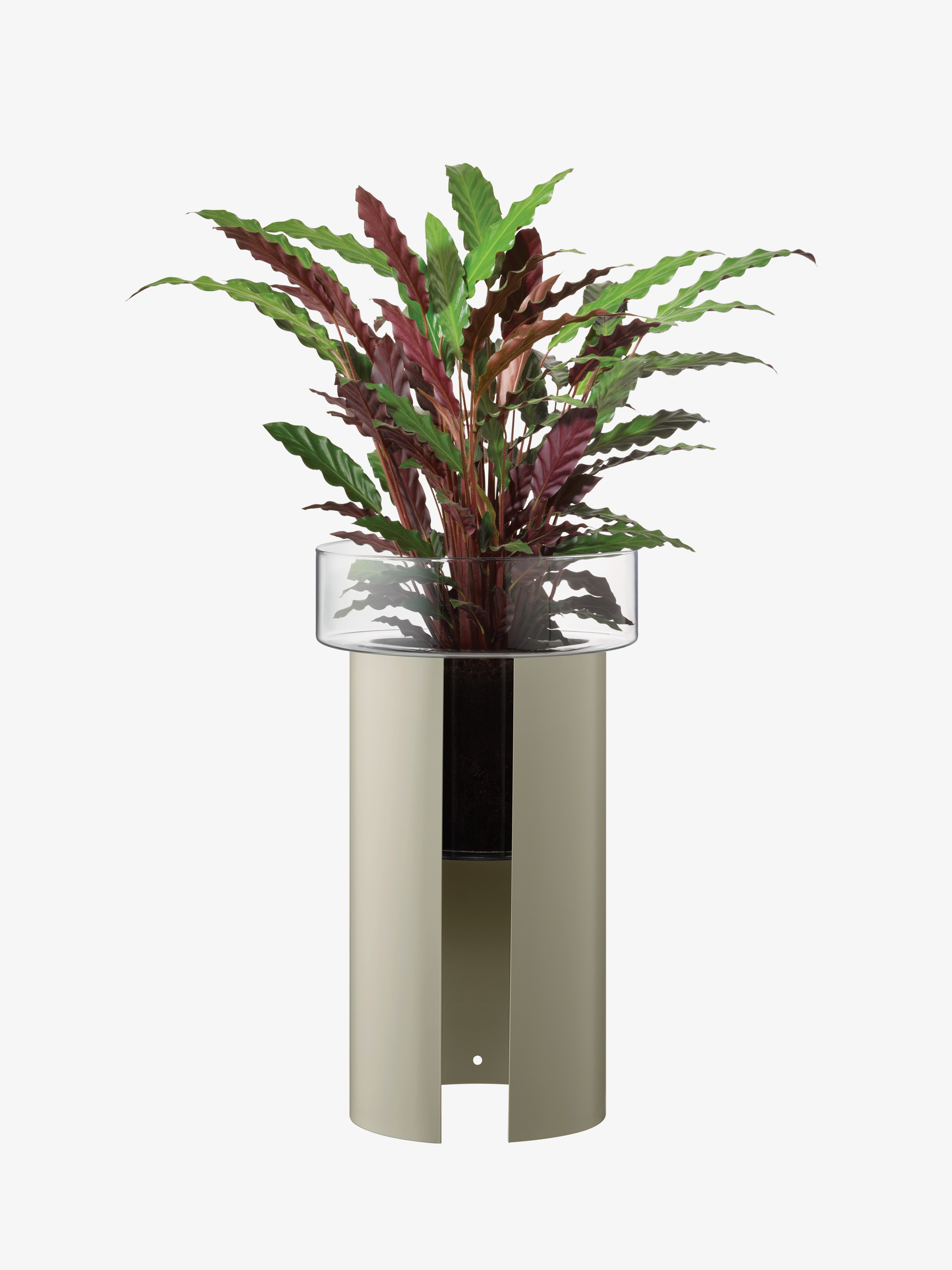 LSA International Terrazza virágcserép, h 60 cm, Ø34 cm, átlátszó/betonszürke - LSA nemzetközi akciós termékkép 1