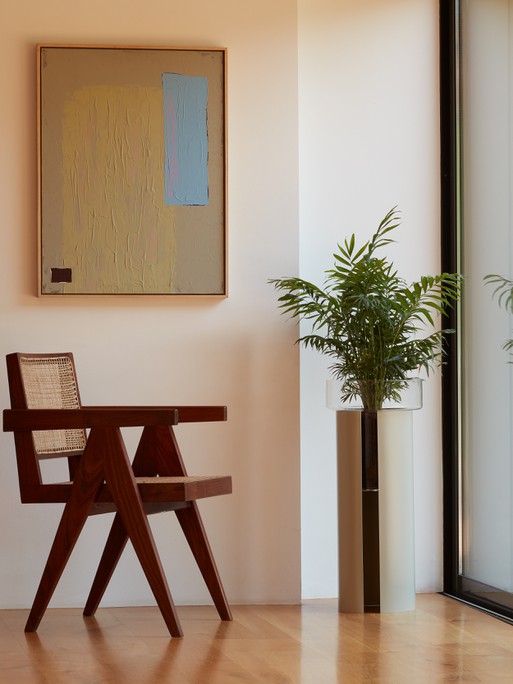 LSA International Terrazza virágcserép, h 75 cm, Ø32 cm átlátszó/betonszürke - LSA nemzetközi termék 2. képe