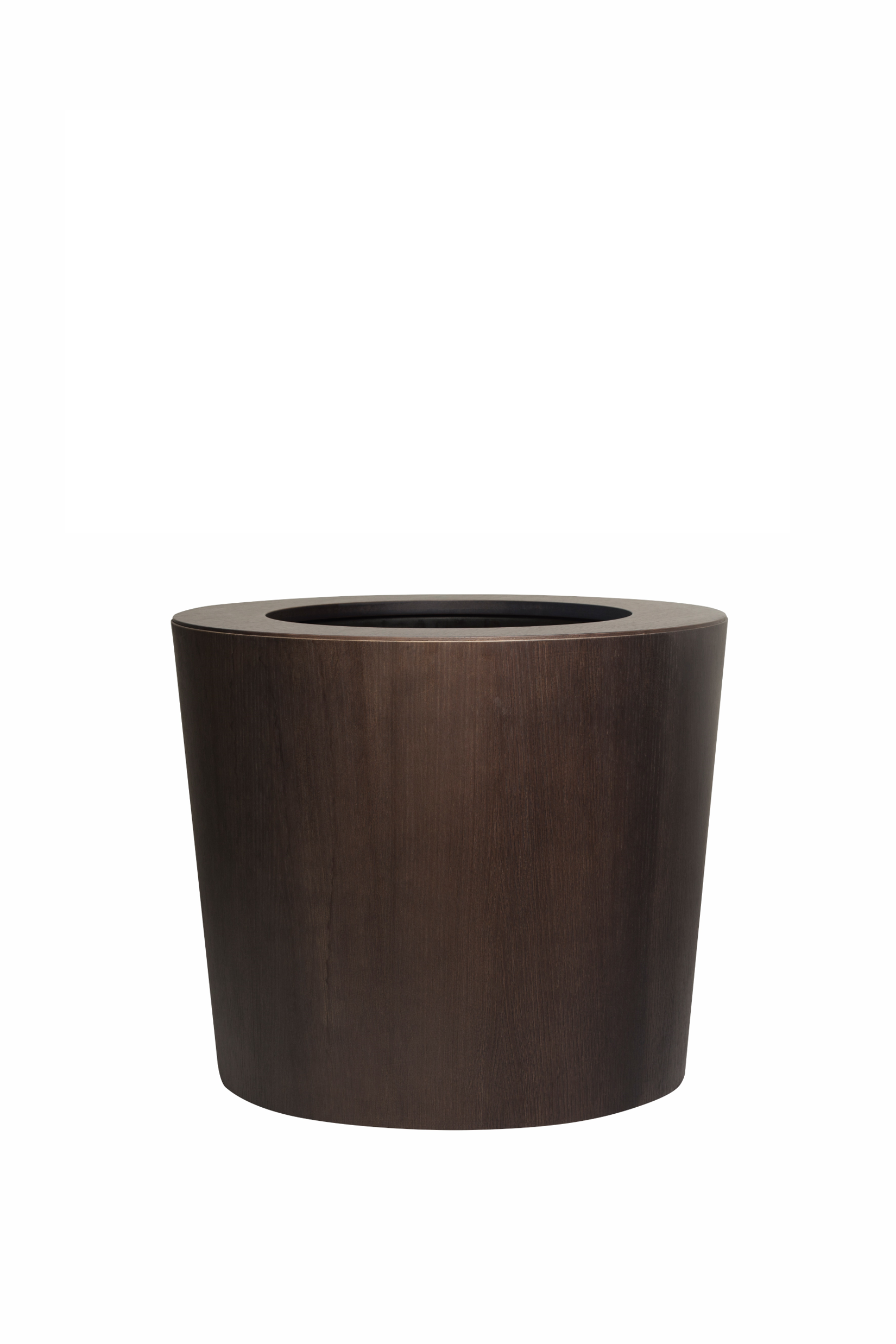 Fából készült önöntöző ültetőgép ARC, alacsony, többféle változatban - Hobby Flower méretek: Ø52 x 44, szín: sötét tölgy akciós termékkép 1