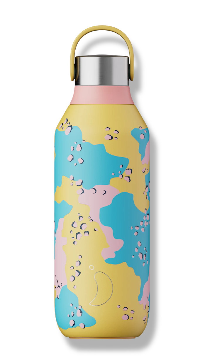 Termosz palack Chilly's Bottles - Desert Camo sárga 500 ml, Studio/Series 2 edition akciós termékkép 1