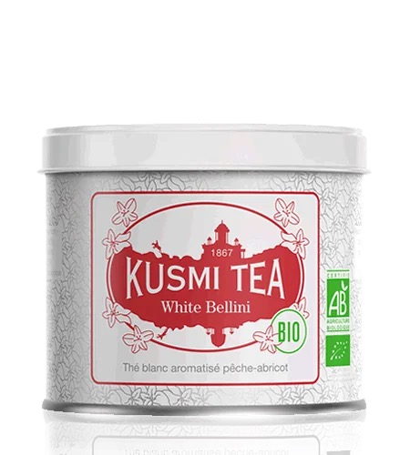 Kusmi Tea Organic White Bellini plechovka 90g akciós termékkép 1