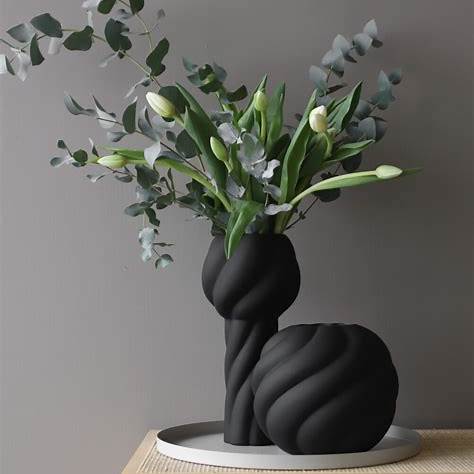 Twist golyós váza, 20 cm, fekete - COOEE termék 2. képe
