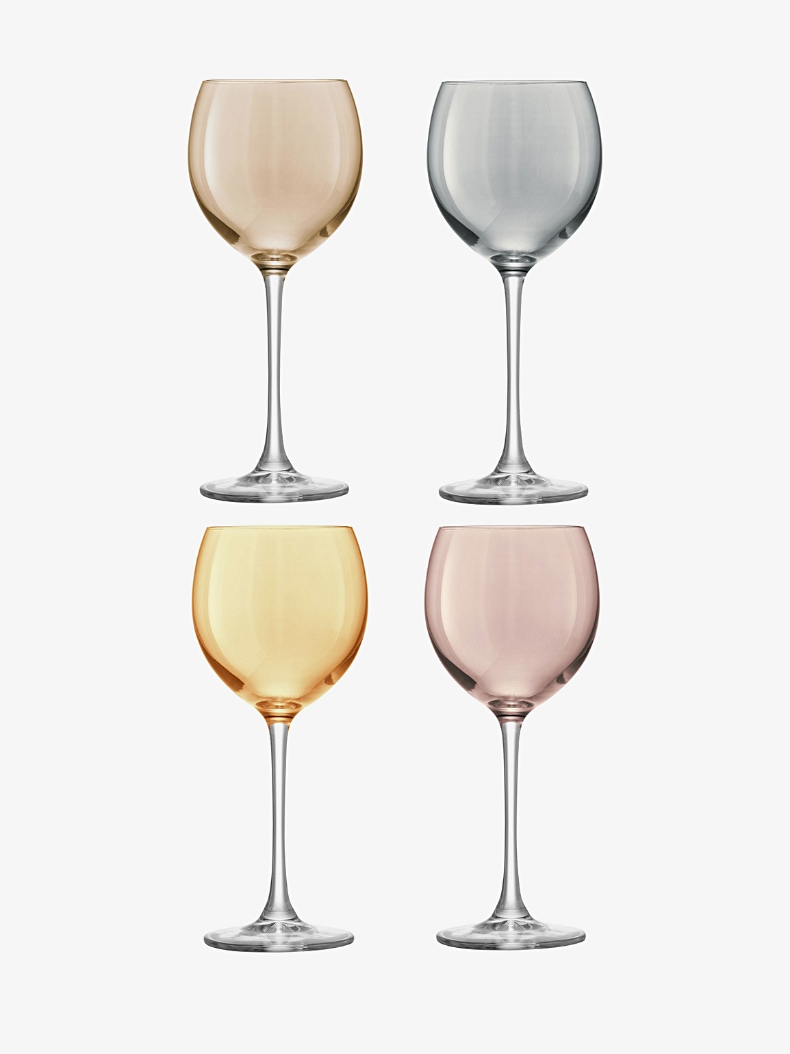 Sklenice na víno Polka, 400 ml, metalická, set 4 ks - LSA International termék 2. képe