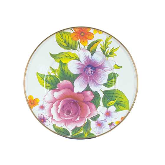 Smaltovaný dezertní talíř "Flower Market" 20 cm, bílý - MacKenzie-Childs akciós termékkép 1