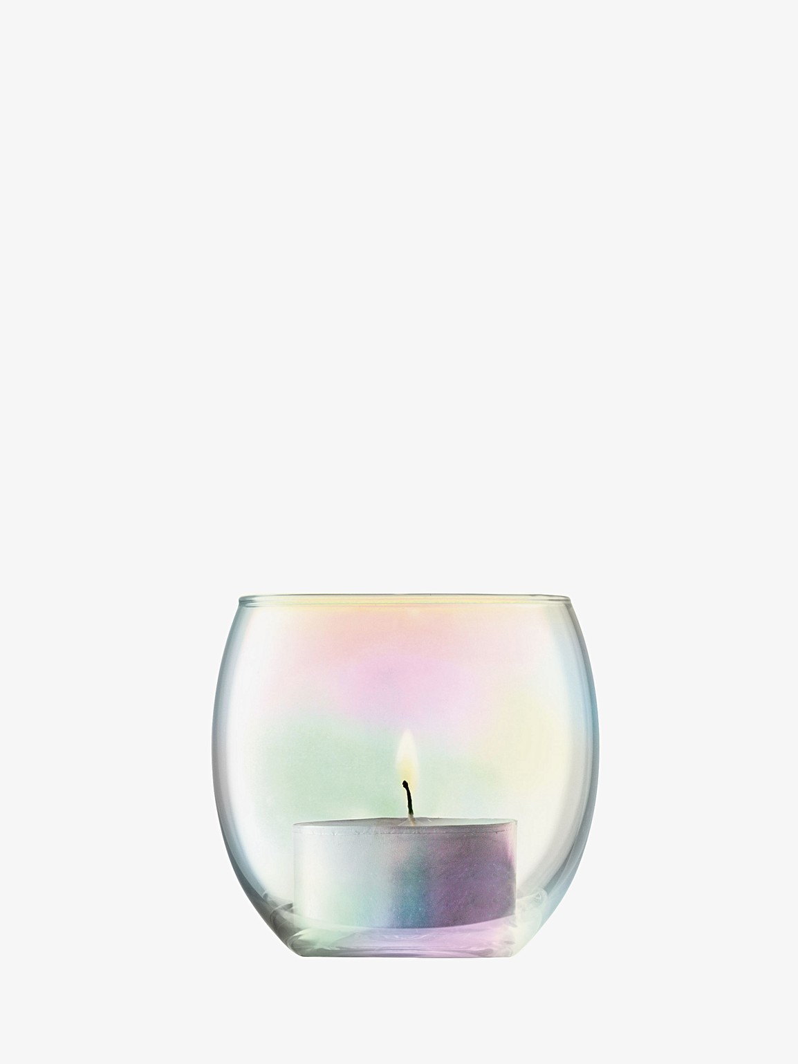 Svícen na čajovou svíčku Pearl, výška 6.5 cm/Ø 6.8 cm, perleťová, set 4 ks - LSA International termék 2. képe