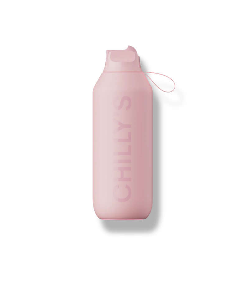 Chilly's Bottles termosz üveg - lágy rózsaszín 500 ml, Series 2 Flip edition akciós termékkép 1