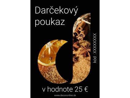 Darčekový poukaz v hodnote 25 €