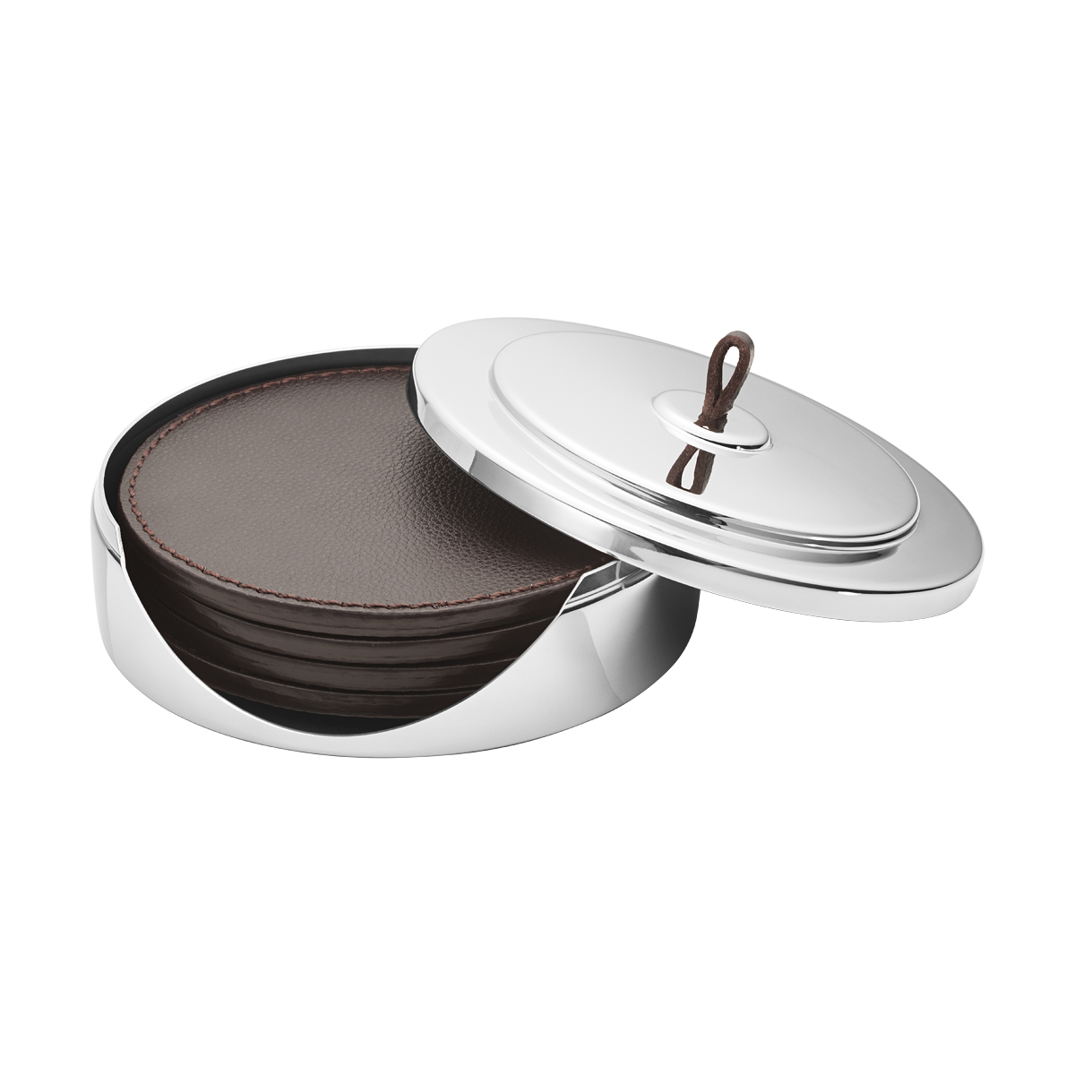 E-shop Podtácky Manhattan, nerezová oceľ / koža - Georg Jensen