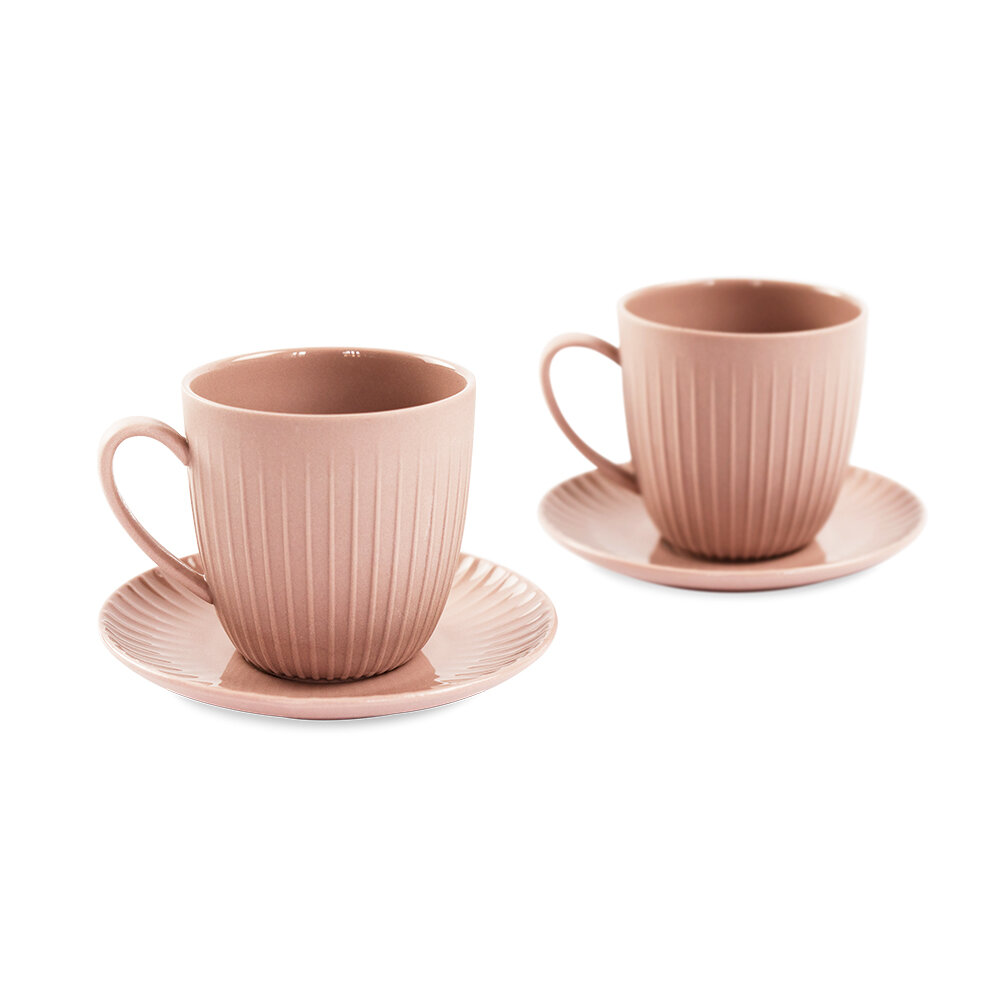 Porcelánový set 2 šálok na espresso, 110 ml, ružová - WD Lifestyle