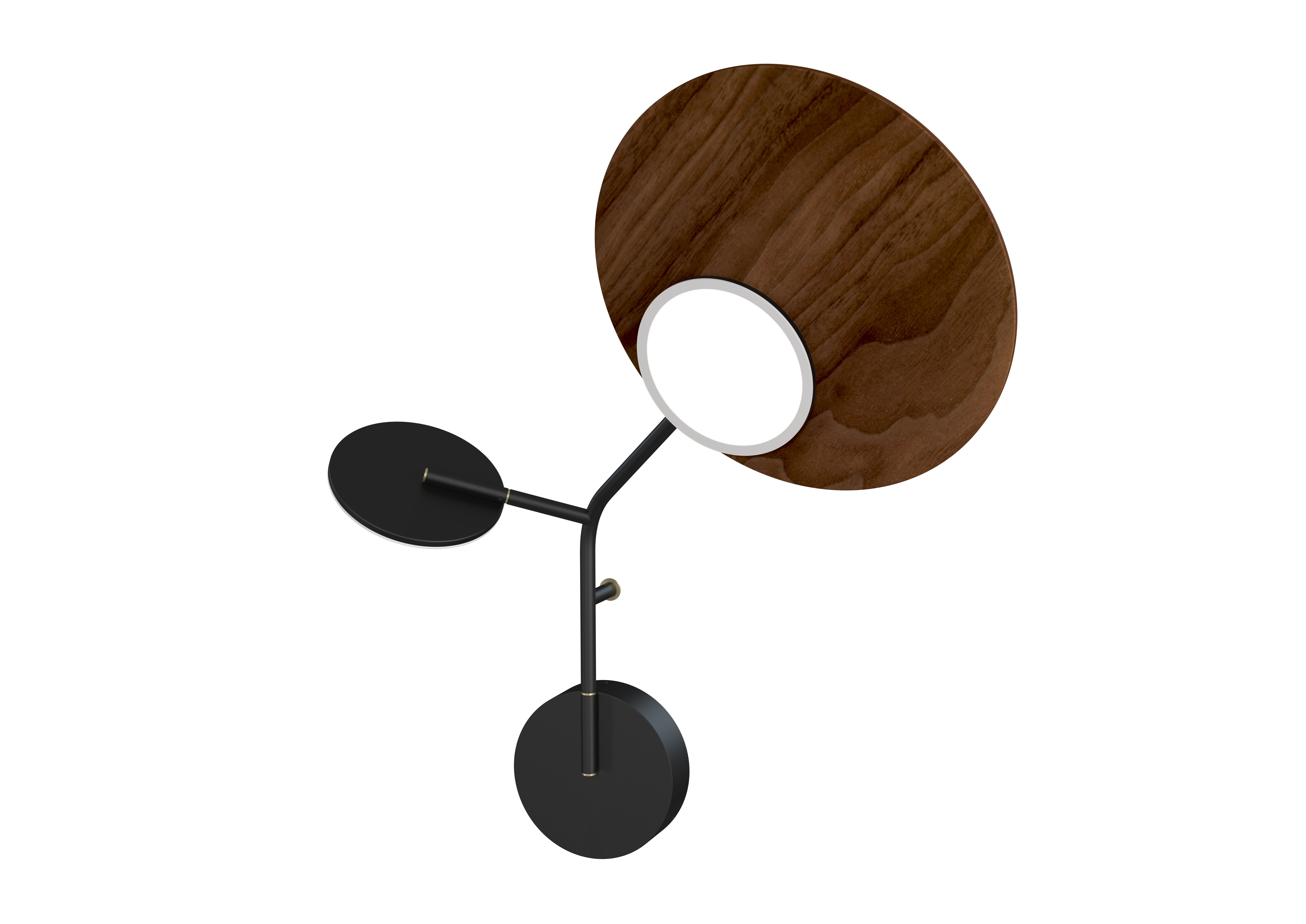 Nástenná lampa Ballon 3 pravostranná, viac variantov - TUNTO Model: černý rám a krycí část, panel ořechová překližka