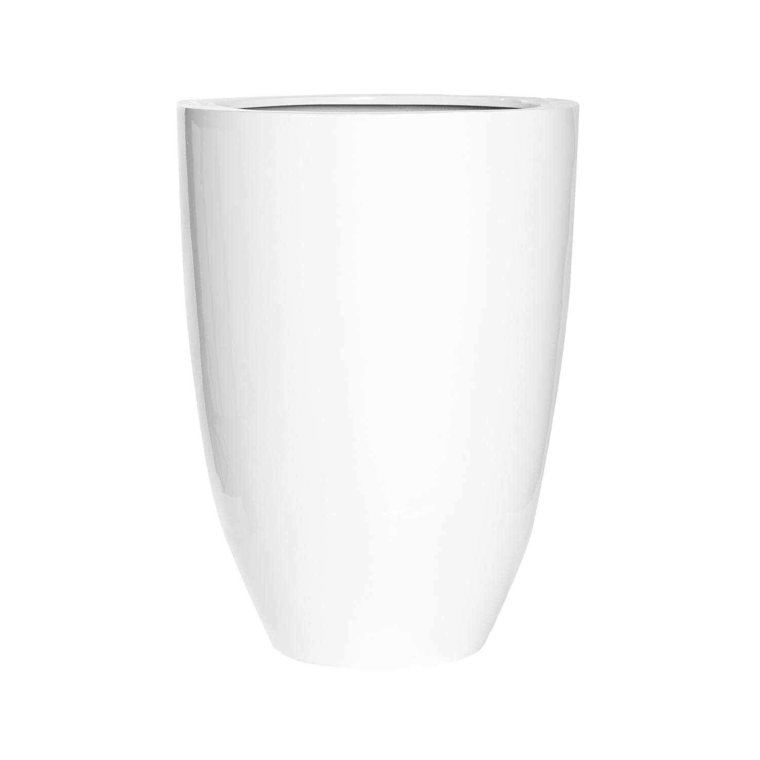 E-shop Pottery Pots Kvetináč Ben, farba lesklá biela, viac veľkostí - PotteryPots Velikost: L - v. 55 cm, ⌀ 40 cm