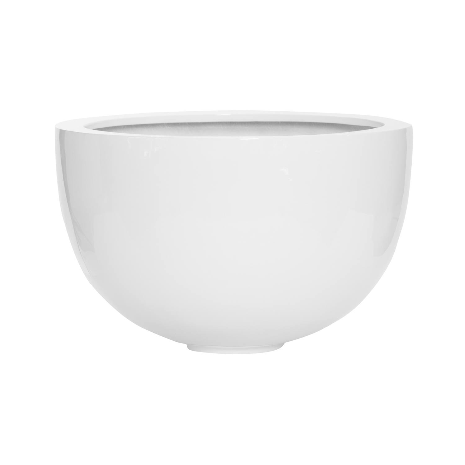Kvetináč Bowl, farba lesklá biela, viac veľkostí - PotteryPots Velikost: L - v. 38 cm, ⌀ 60 cm