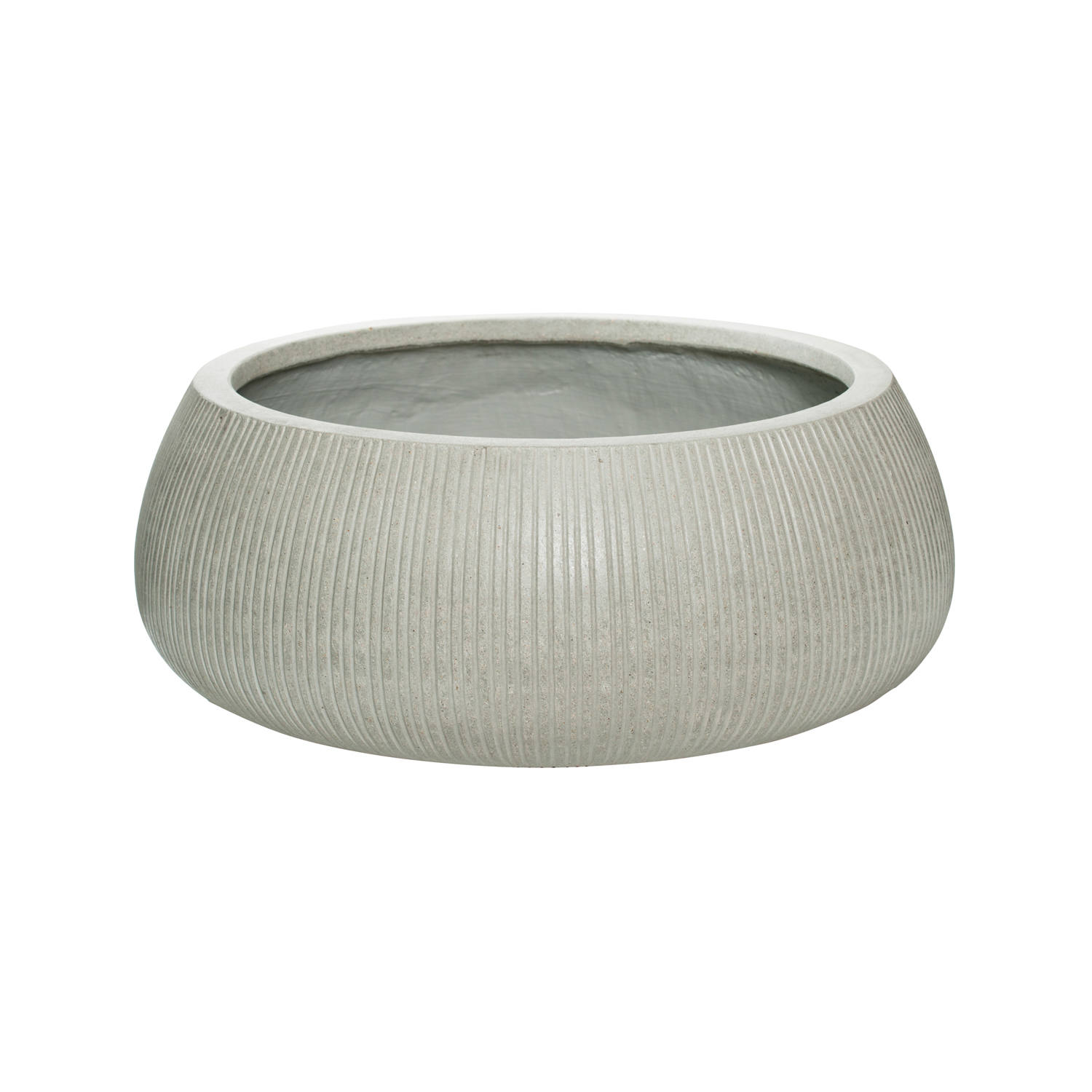 E-shop Pottery Pots Kvetináč Eileen, farba svetlo sivá (vertikálne vrúbkovanie), viac veľkostí - PotteryPots Velikost: XL - v. 14 cm, ⌀ 36 cm