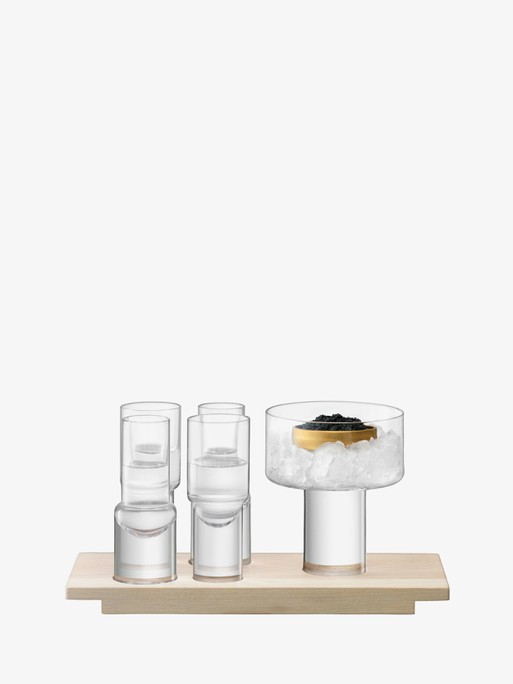 E-shop Servírovacia sada Vodka d. 27 cm, číra/popol - LSA international