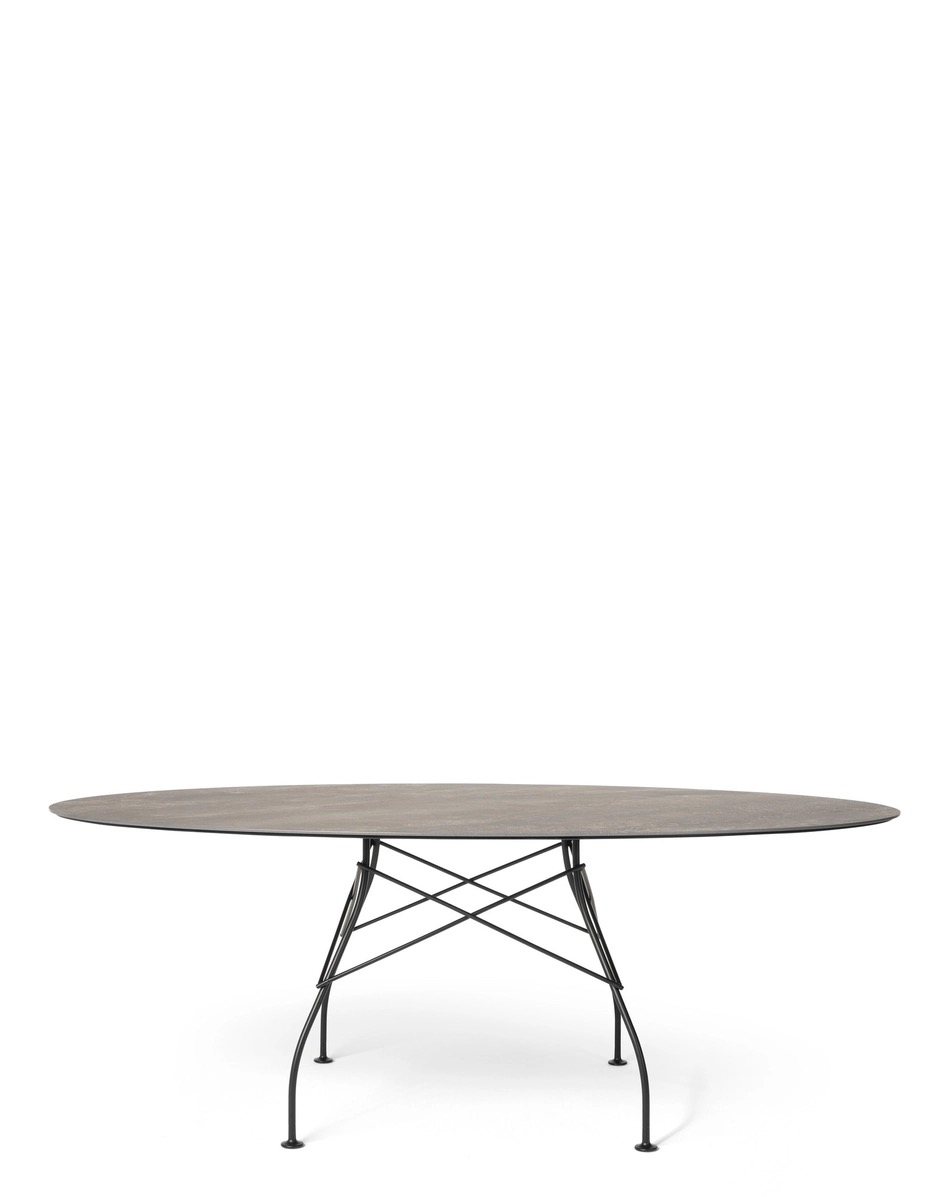 E-shop Vonkajší stôl GLOSSY OVAL, viac variantov - Kartell Farba: Starý Bronz/černá