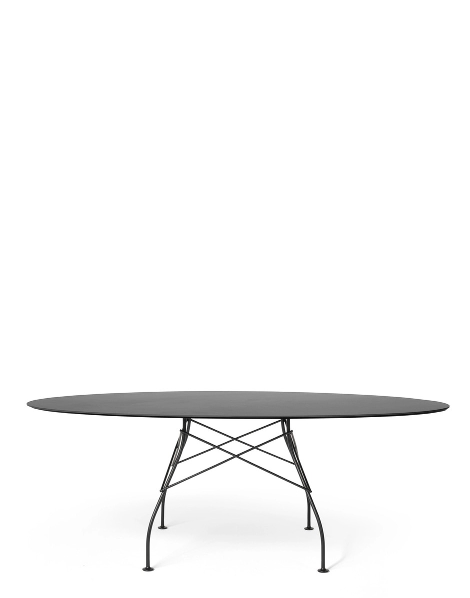E-shop Vonkajší stôl GLOSSY OVAL, viac variantov - Kartell Farba: Černá/černá