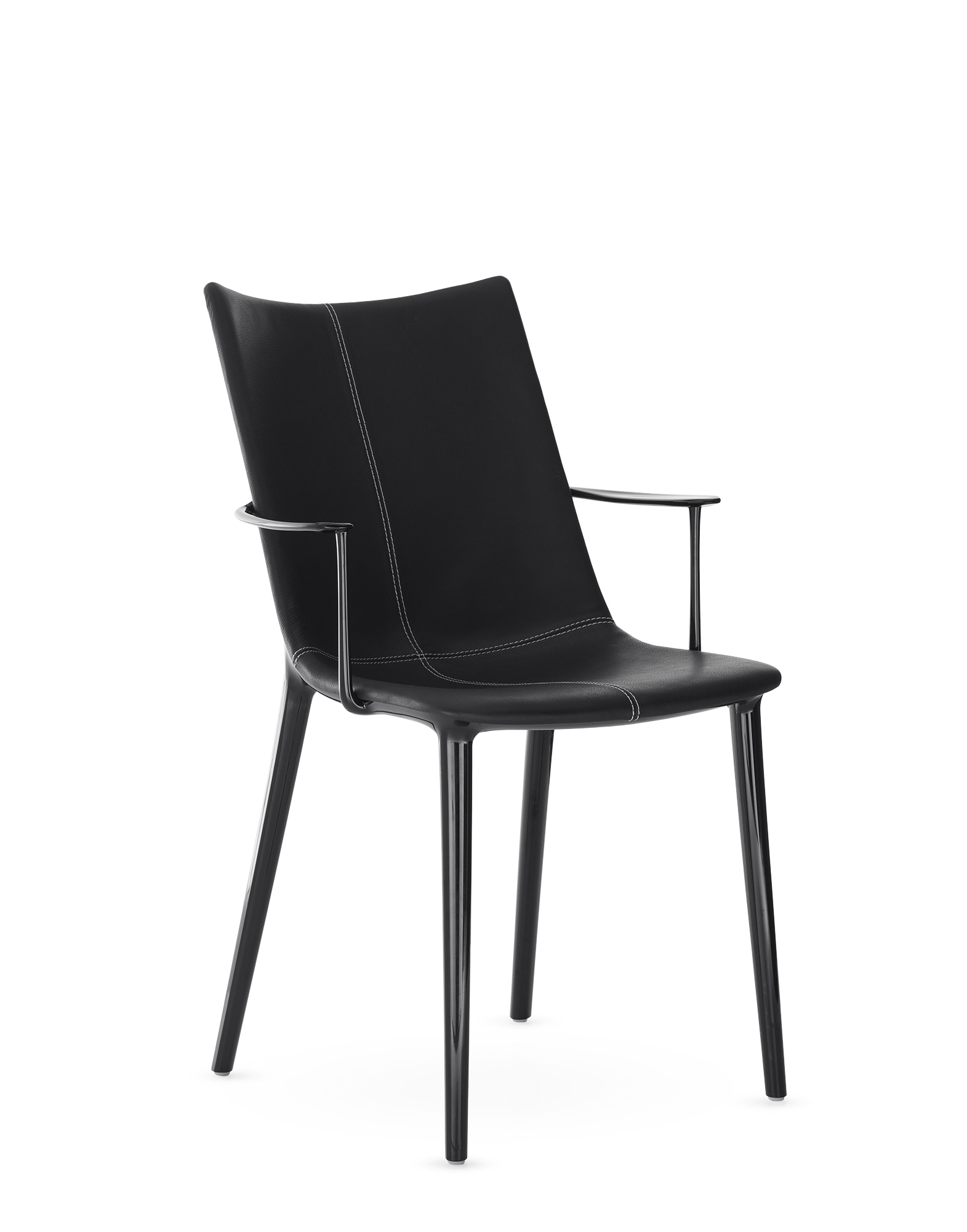 E-shop Stolička H.H.H. koža, viac variantov - Kartell Farba: Černá / černá