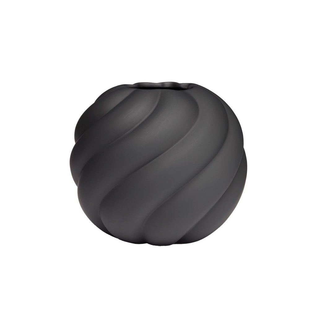 E-shop Váza Twist Ball, 20 cm, čierna - COOEE