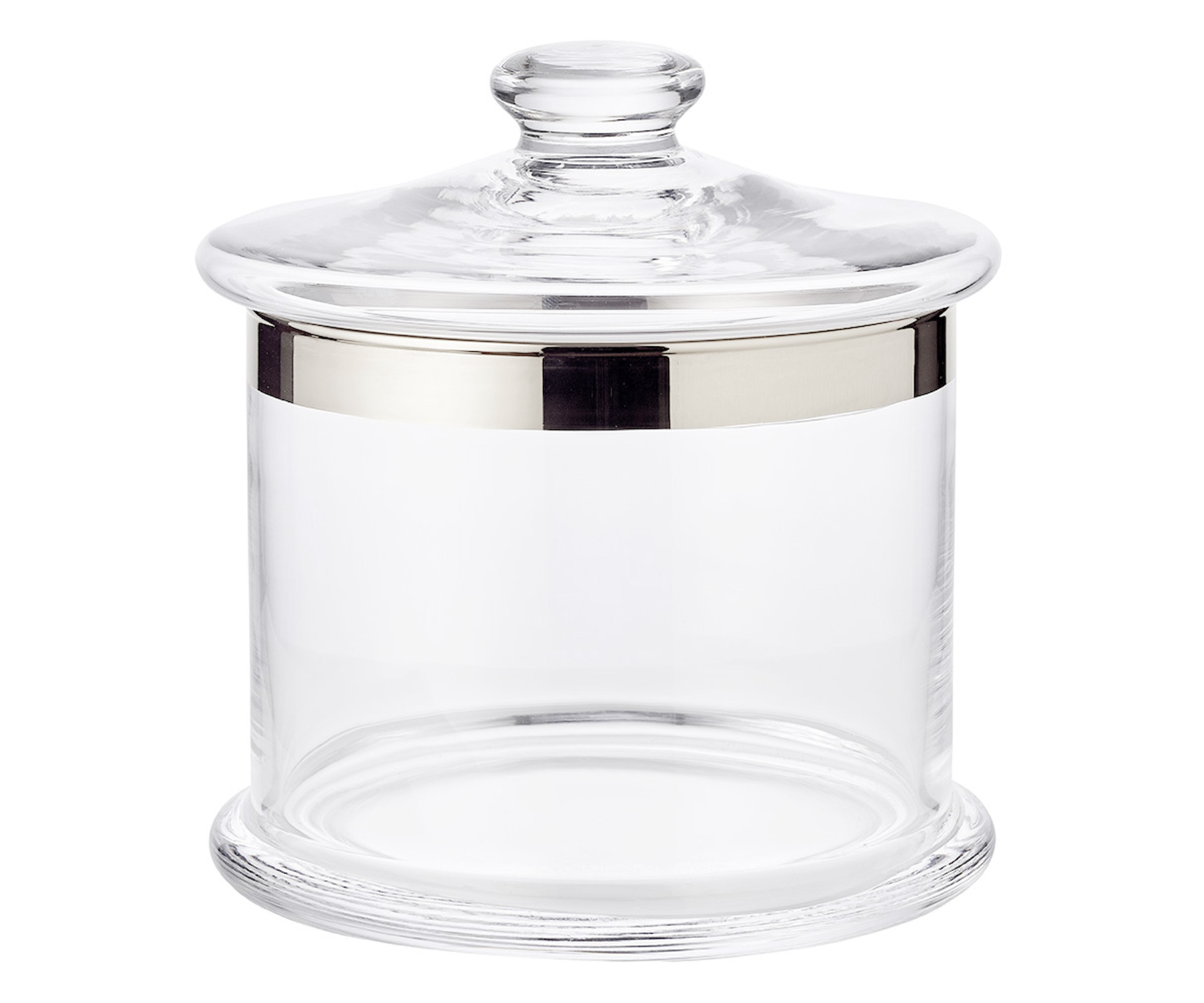E-shop Bonboniéra ERIK, fúkané krištáľové sklo s platinovým okrajom, v. 18 cm - EDZARD