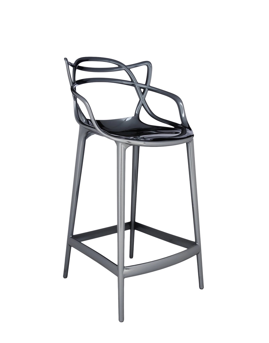 Barová stolička Masters METAL, v. 65 cm, viac farieb - Kartell Farba: titanium