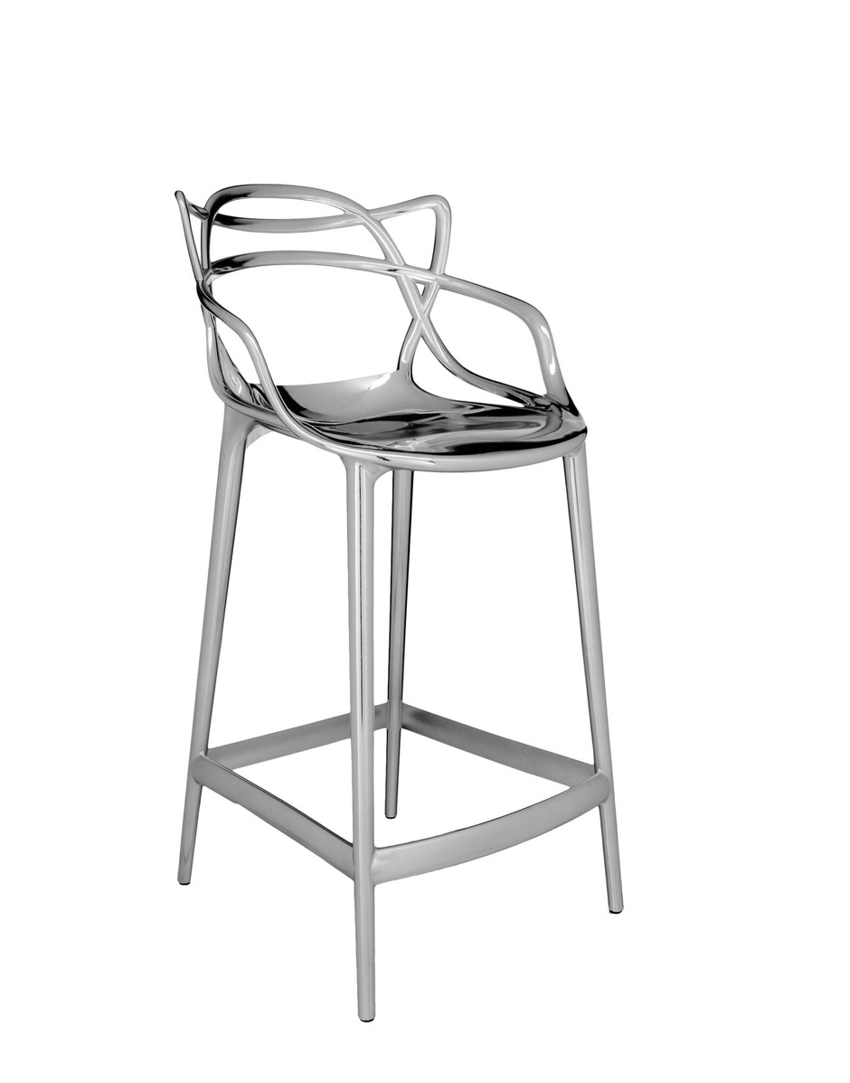 E-shop Barová stolička Masters METAL, v. 65 cm, viac farieb - Kartell Farba: chrome