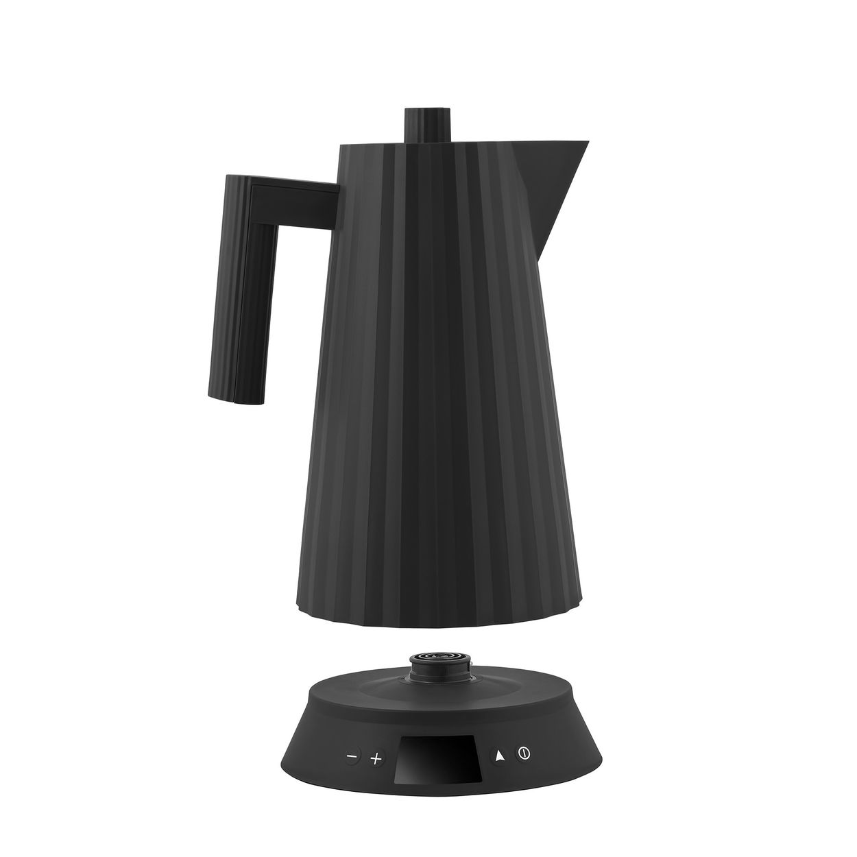 E-shop Rýchlovarná kanvica Plissé 1,7L s voľbou teploty vody, čierna - Alessi