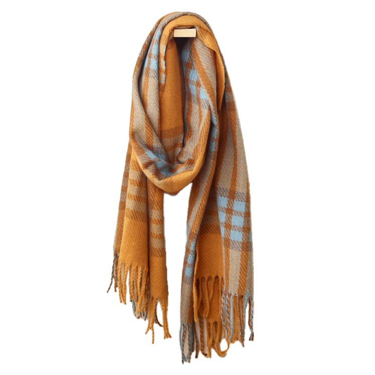 E-shop Šál Inverness 70x190 štvorcový, oranžová/modrá - Sander
